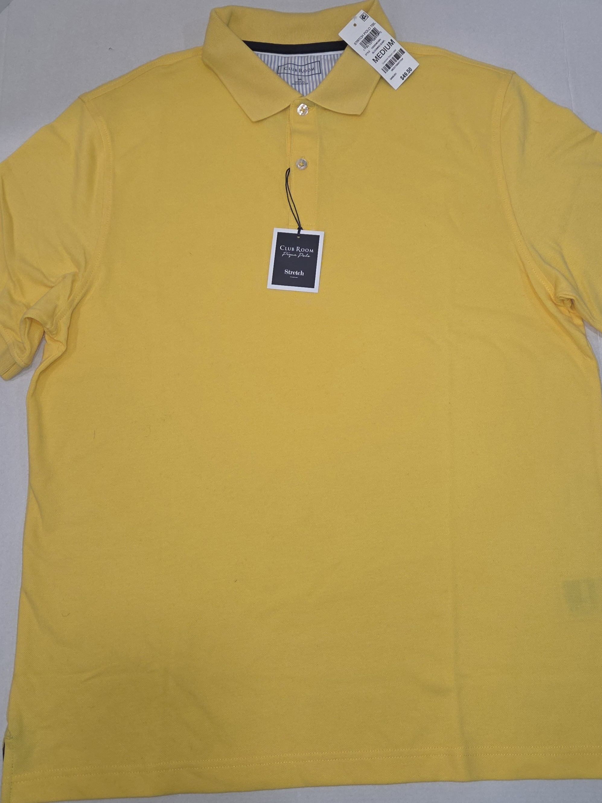 Club Room Yellow Short-Sleeve Polo With Two-Button Placket